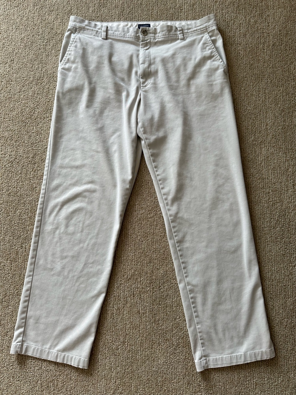 Dockers Men's Straight Leg Khaki Lightweight Chinos - Light Beige Size 36x34